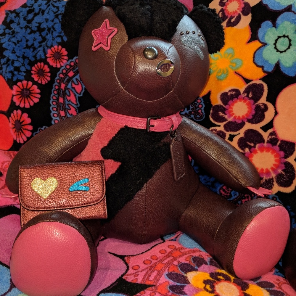 Limited edition coach bear with wallet
